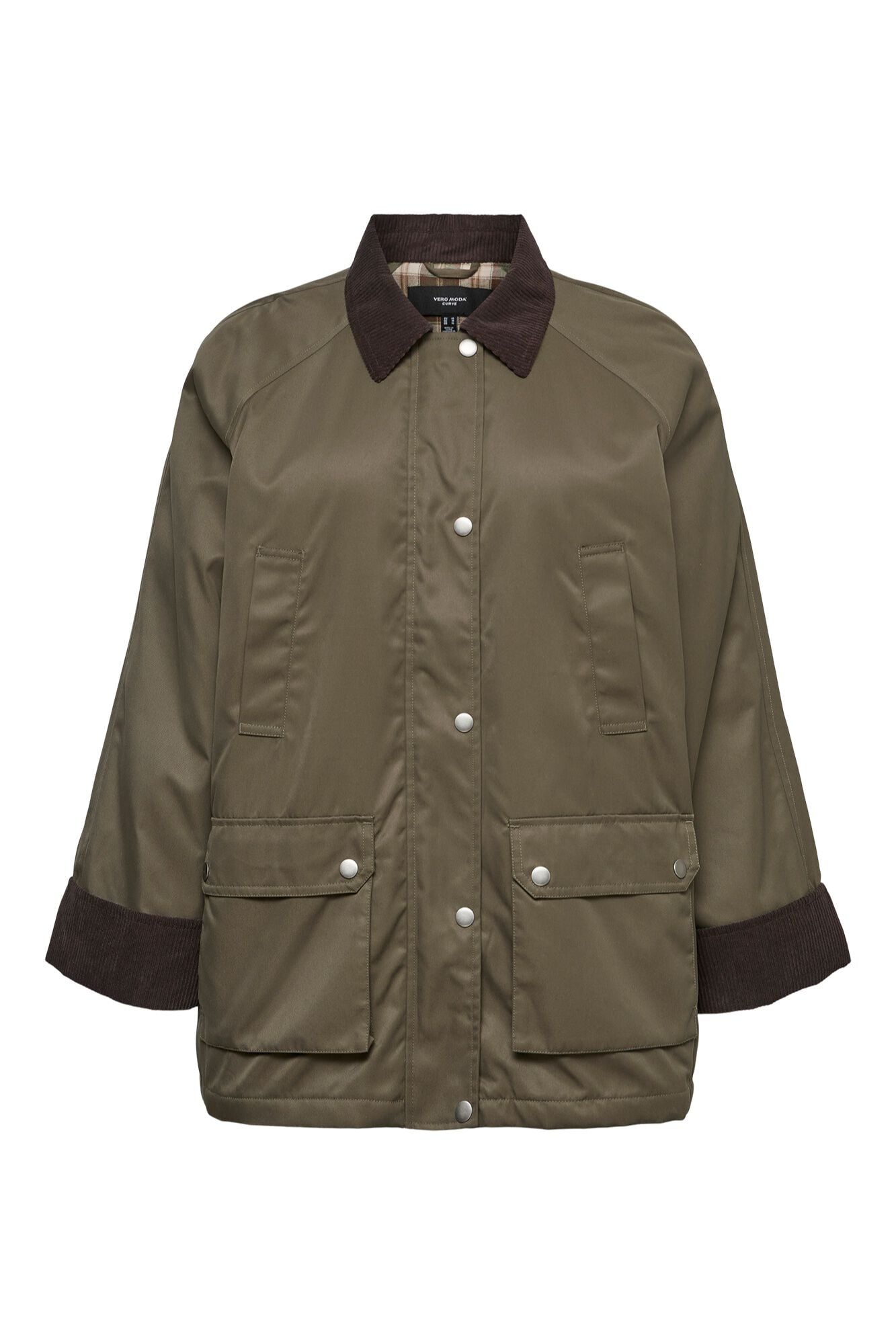 Vero Moda Curve Parka leve com gola de bombazina