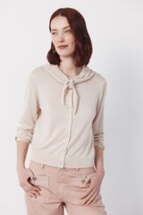 Cortefiel Jersey-knit basic jacket Beige