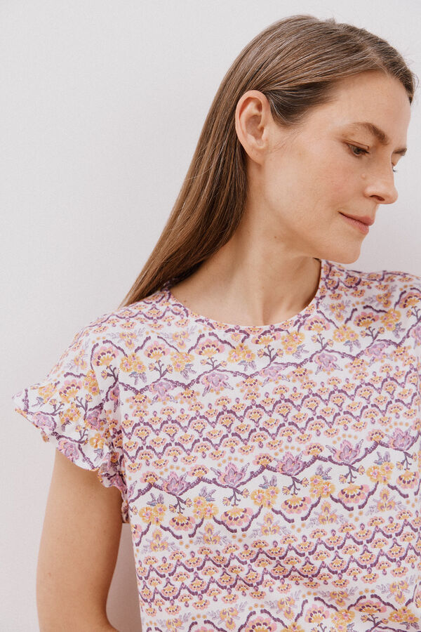 Cortefiel Essential ruffle t-shirt Multicolour