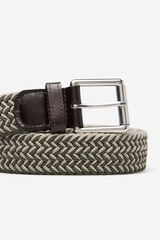 Cortefiel Elastic braided belt Kaki