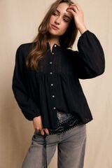 Slowlove Blusa de renda Preto