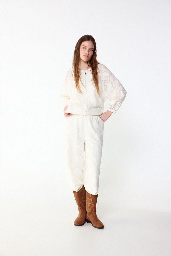 Slowlove Pantal&oacute;n bombacho lace Ivory