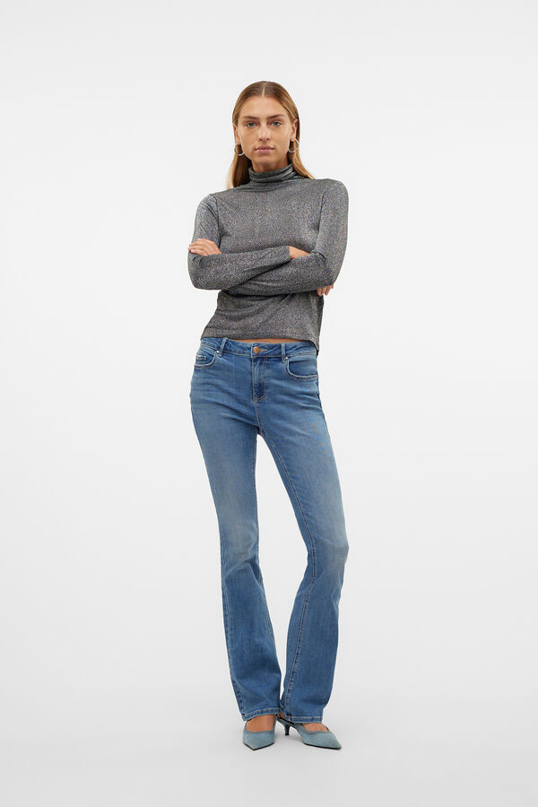 Vero Moda Top de gola e lurex  Preto