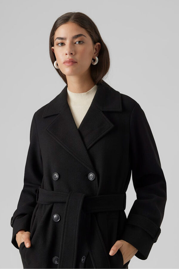 Vero Moda Sobretudo de pano de manga manga Preto