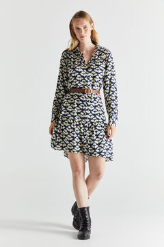 Cortefiel Sustainable fabric shirt dress Blue