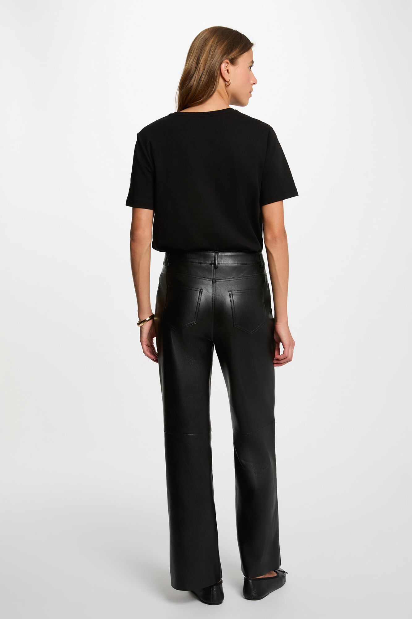 Morgan Cal&ccedil;a bootcut em pele sint&eacute;tica