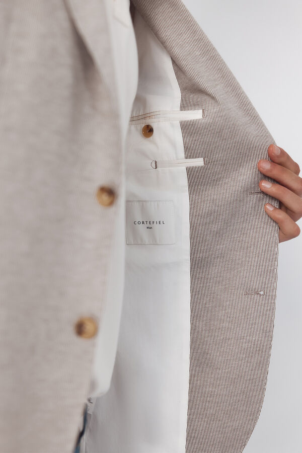 Cortefiel Blazer jersey-knit structure Beige