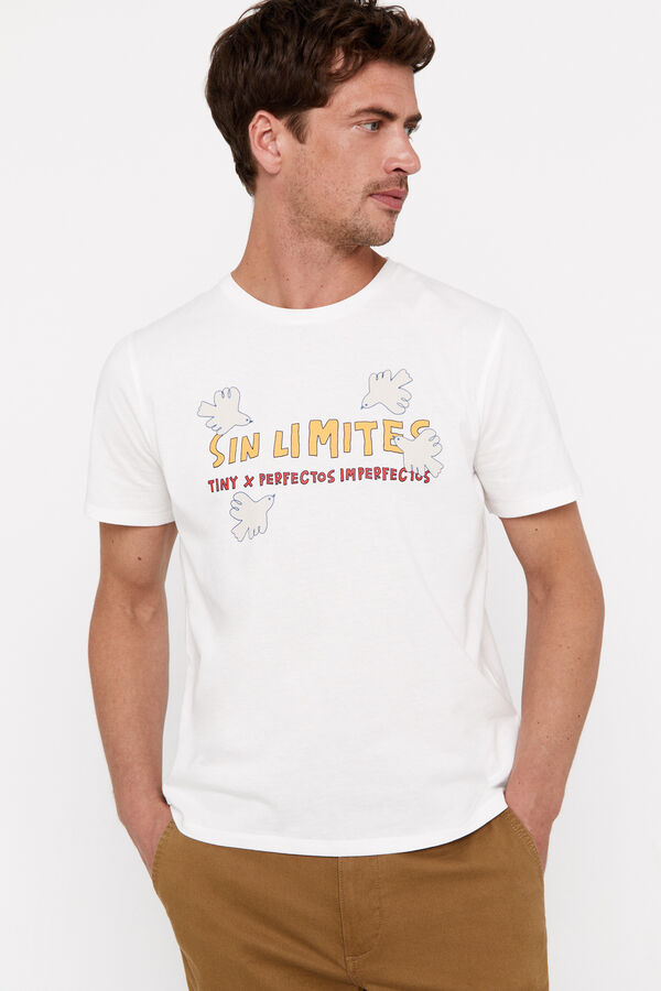 Cortefiel Camiseta adulto unisex Natural
