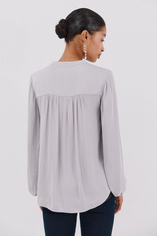 Cortefiel Flowy satin blouse Dark grey