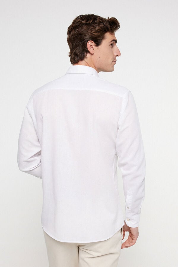 Cortefiel Camisa de vestir Branco