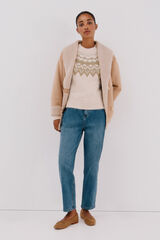Cortefiel Fair Isle jacquard sweater Ivory