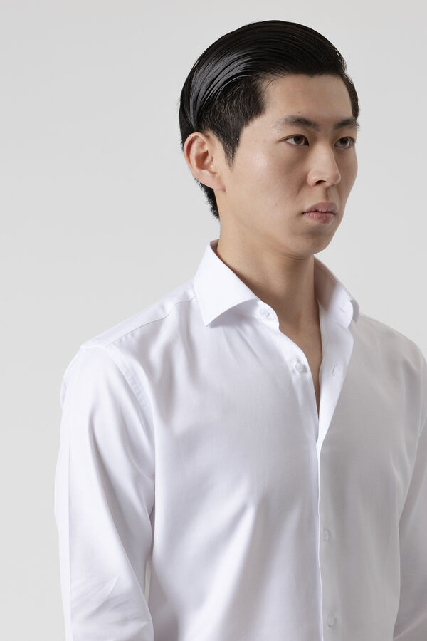 PuroEGO Camisa de vestir em sarja Branco