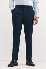 Cortefiel Slim fit blue checked trousers Blue