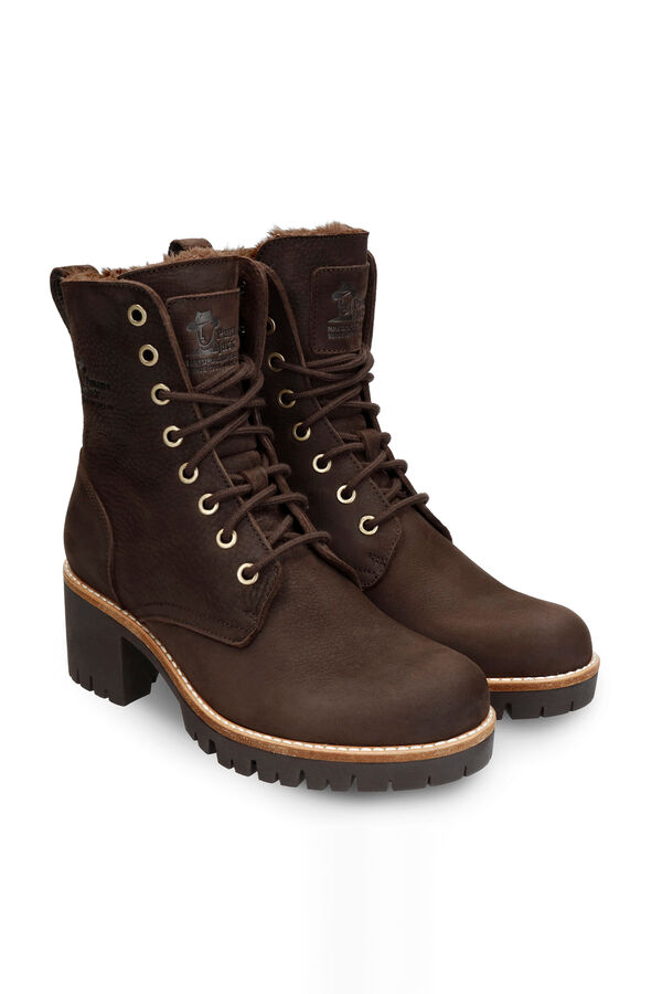 Panama Jack Botas de mulher com salto em pele nobuck Castanho