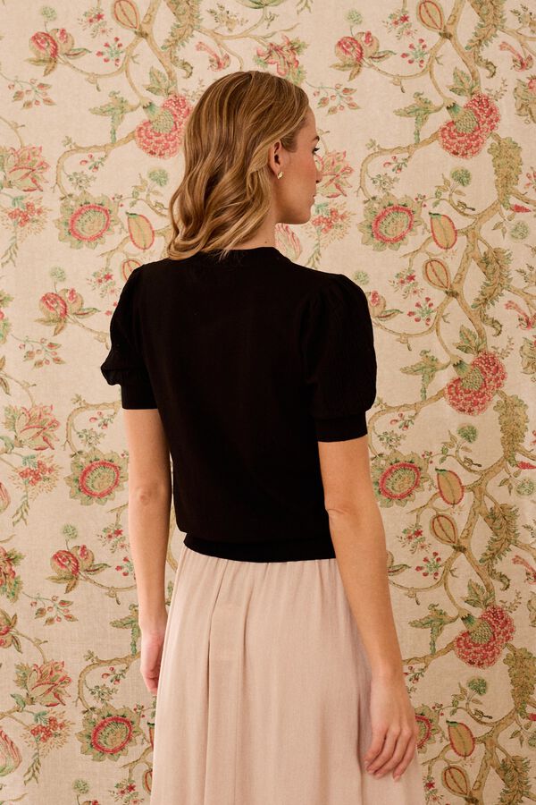 Pol&iacute;n Et Moi Top Ruth preto Preto