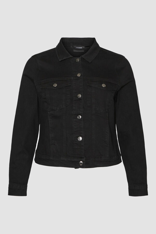 Cortefiel Plus size denim jacket Black
