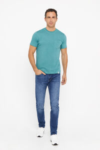 Cortefiel Essential T-shirt with pocket Turquoise