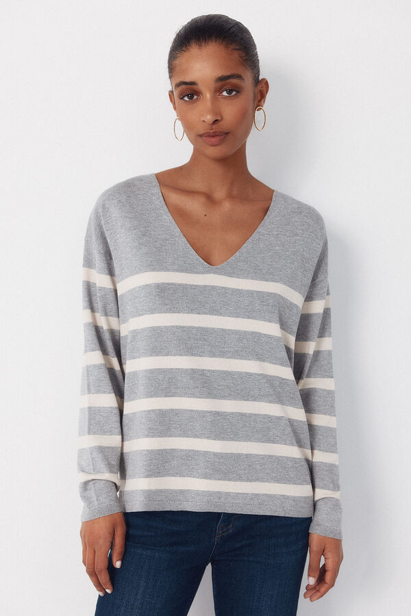 Cortefiel V-neck jumper Grey