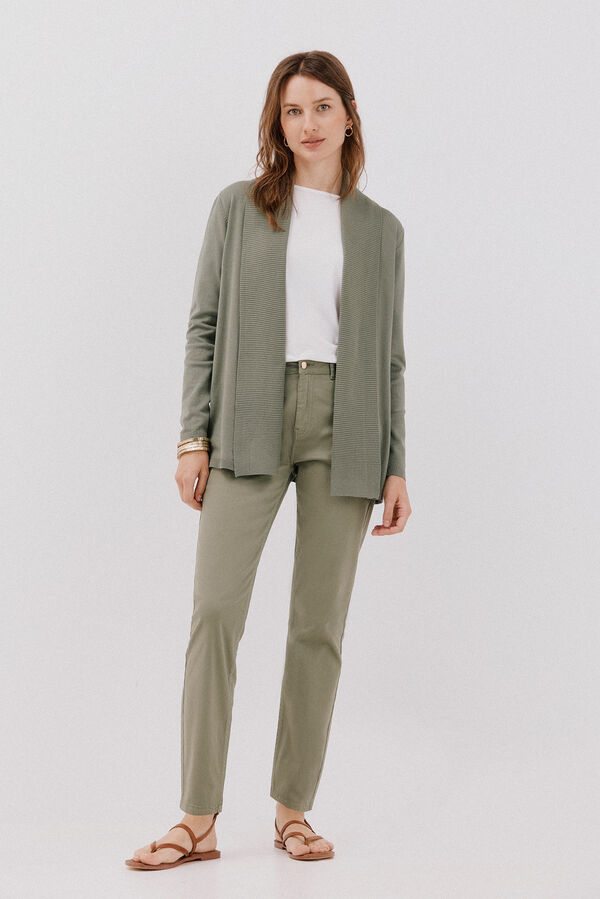 Cortefiel Cardigan with shawl neckline Kaki