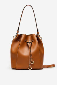 Cortefiel Bucket bag with double straps Brown