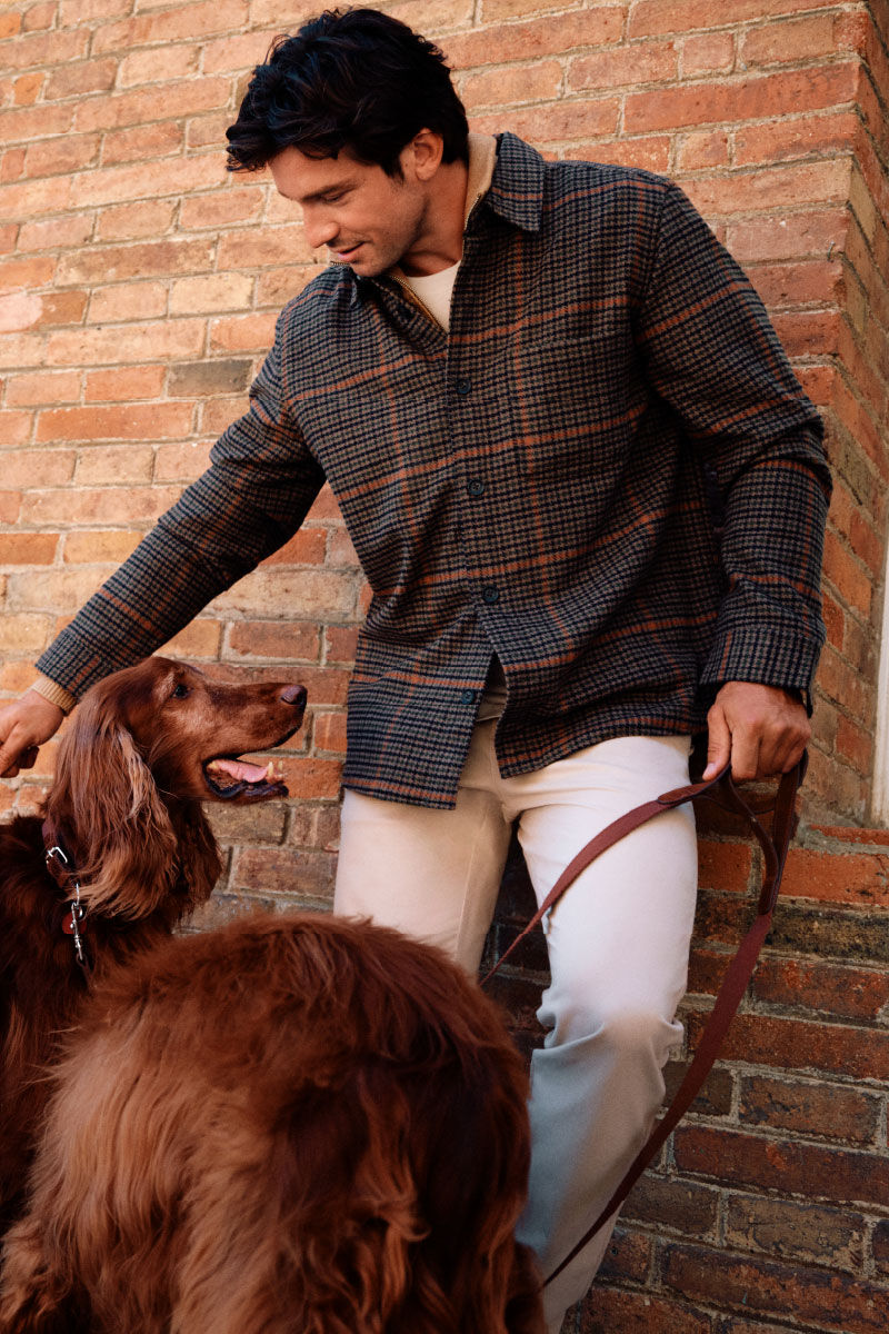 Cortefiel Wool blend plaid shirt
