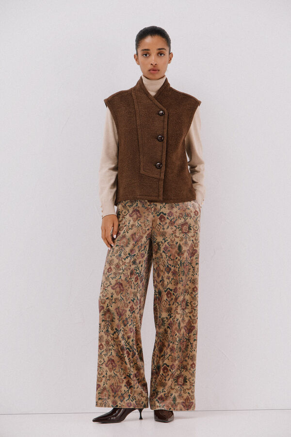 Cortefiel Oversized women's vest Dark brown