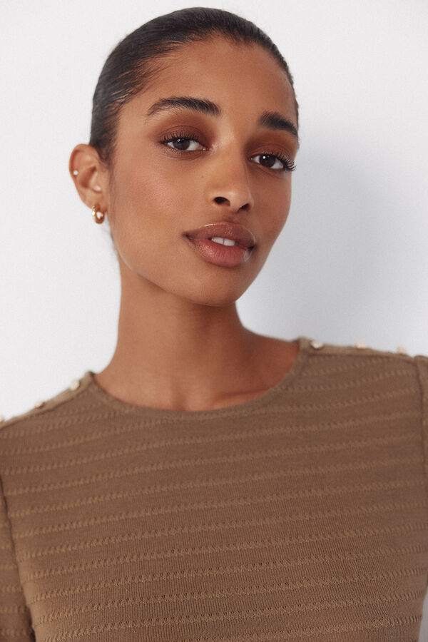 Cortefiel Camiseta estructura rayas Kaki