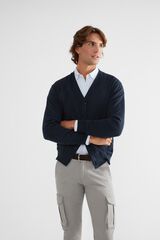 Silbon Cardig&atilde; liso cl&aacute;ssico Azul