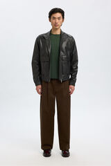 Selected 100% leather leather jacket  Black