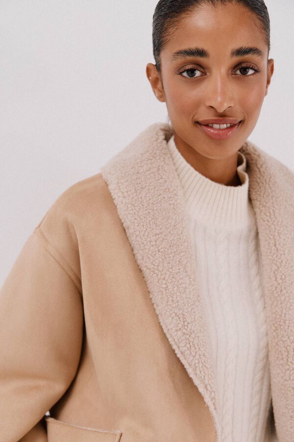 Cortefiel Double-sided effect jacket Nude