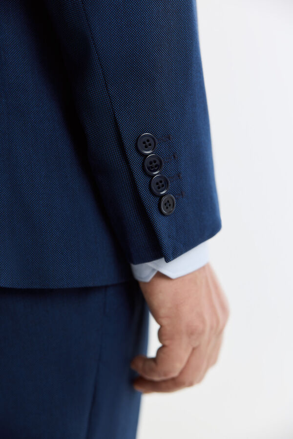 Cortefiel Blazer S&eacute;rie XXI em padr&atilde;o olho de perdiz Azul