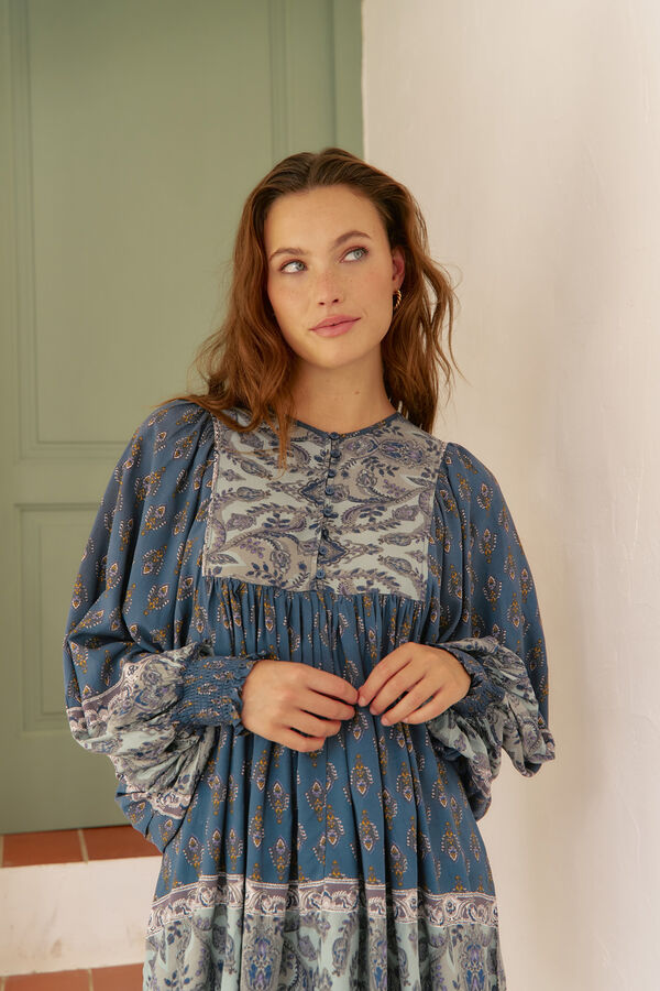 Jaase Blusa estampado Paloma Nico Azul