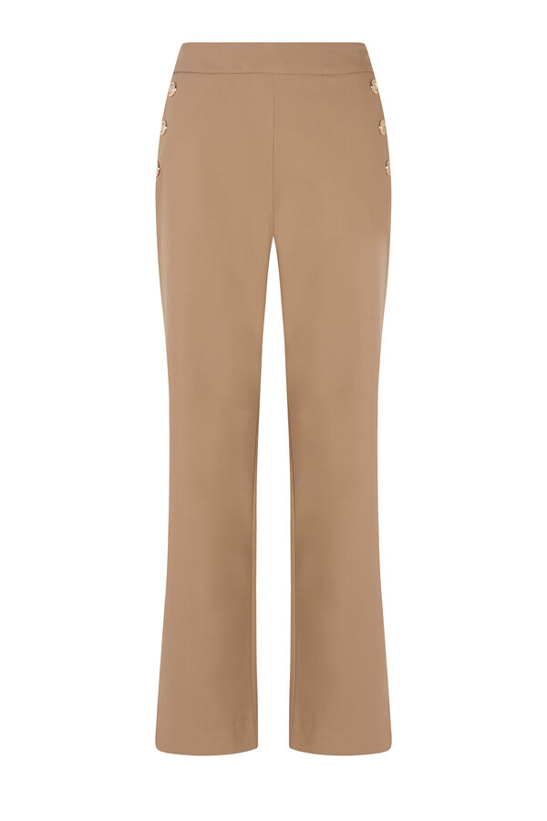 Cortefiel Gold-button trousers Beige
