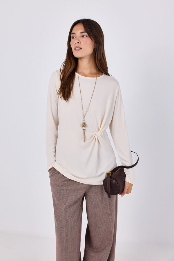 Cortefiel Knot top Ivory