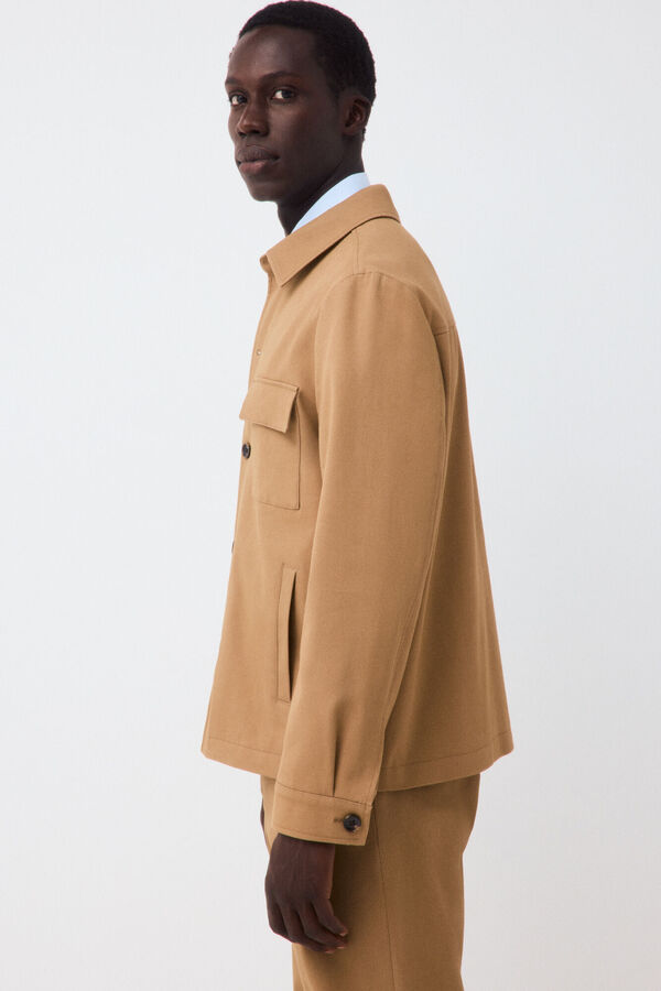 Cortefiel Toasted coordinated suit overshirt Brown