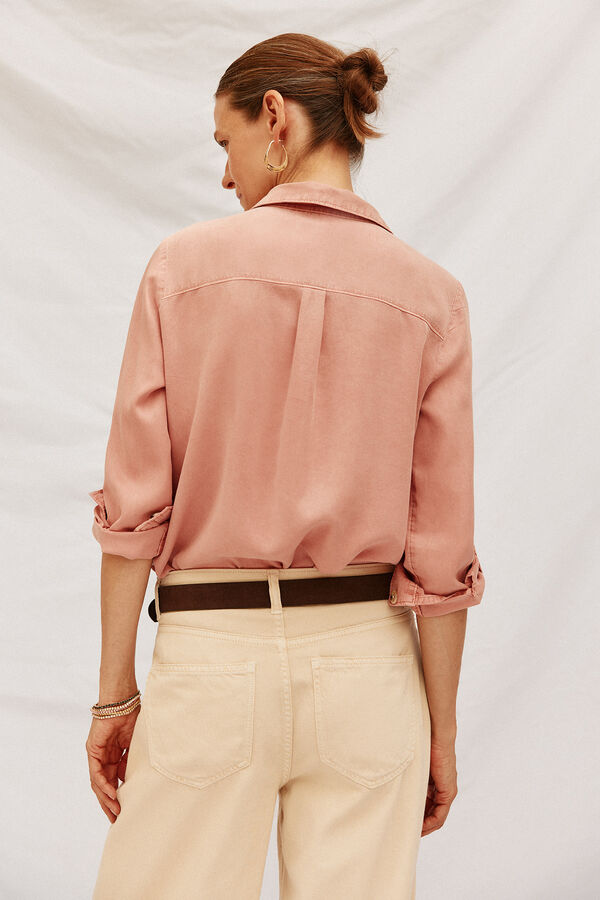 Cortefiel  tencel denim shirt Pink
