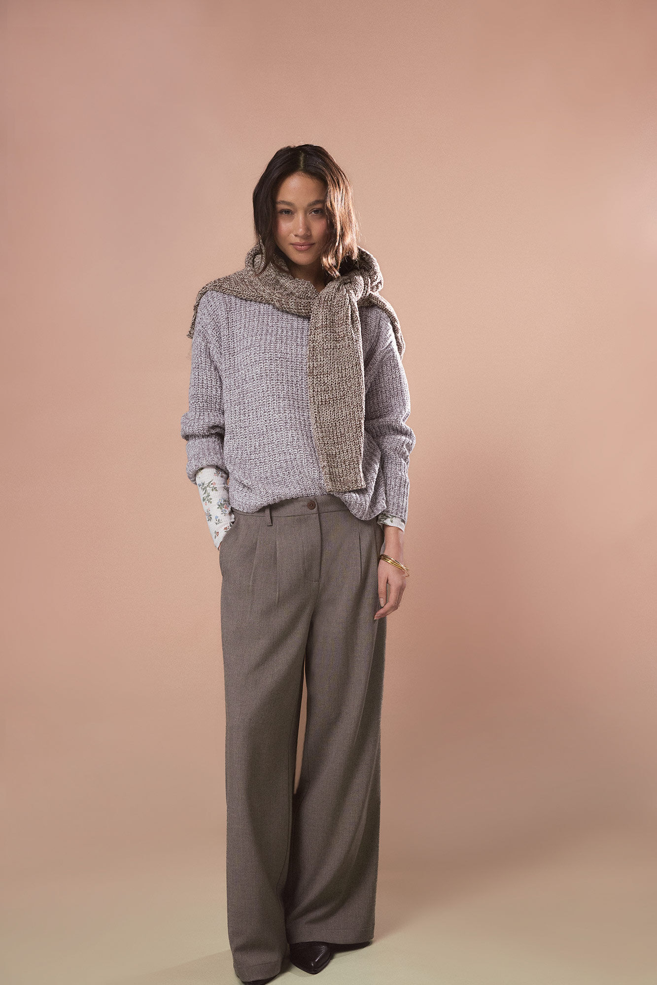 Cortefiel Jersey punto perlado Cinzento