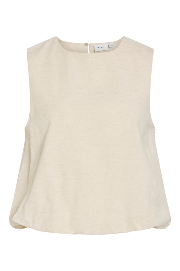 Vila Top de linho efeito bal&atilde;o Tostado