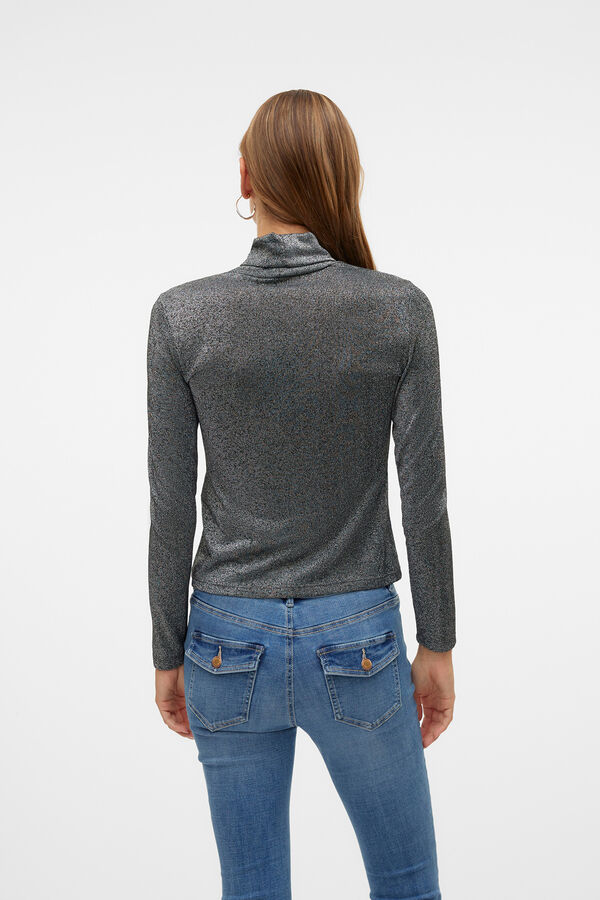 Vero Moda Top de gola e lurex  Preto