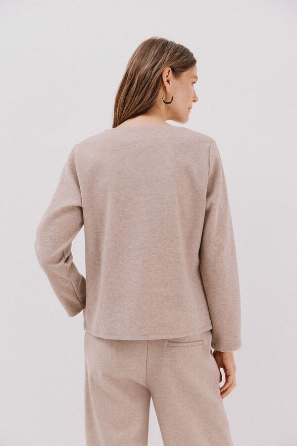 Cortefiel Chimney neckline top Beige