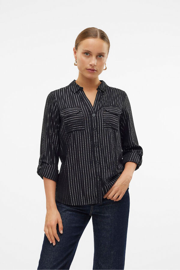 Vero Moda Camisa básica de manga comprida  Preto