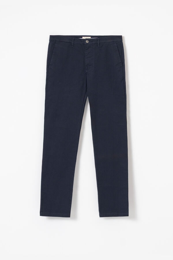 PuroEGO Cal&ccedil;as chino em algod&atilde;o slim fit Azul