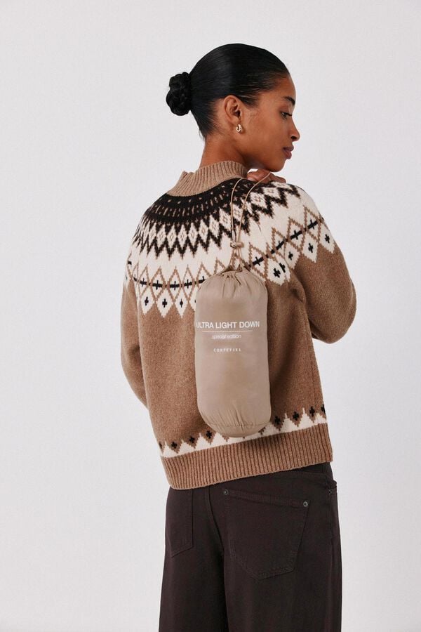 Cortefiel Reversible down puffer jacket Beige