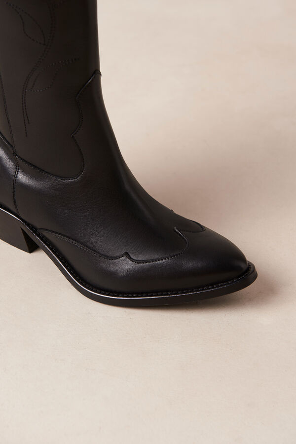 Cortefiel Botas de pele Liberty Preto