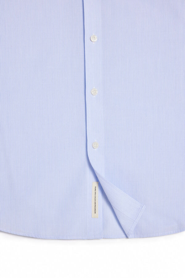 Cortefiel Long-sleeved striped shirt Blue