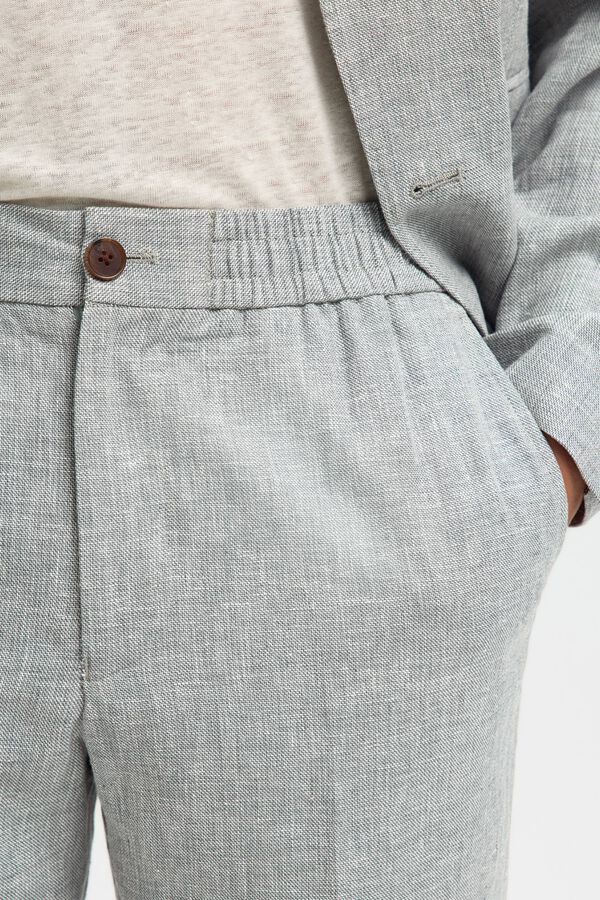 Selected Linen tailored trousers Grey