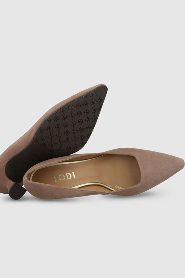 Lodi Sapatos de camurça com decote quadrado Castanho
