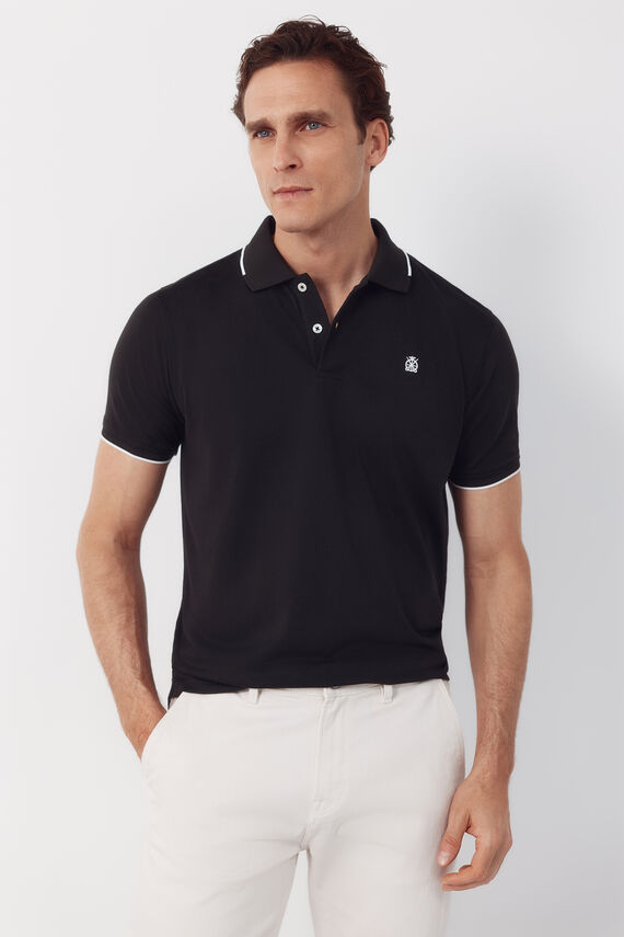 Polo COOLMAX® cuello jacquard