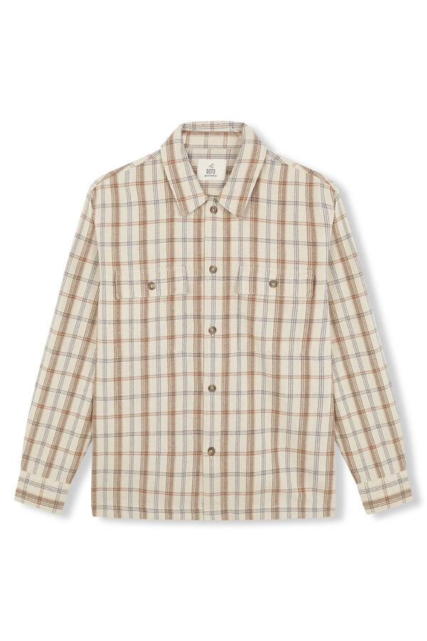 OOTO Sobrecamisa de xadrez Tostado