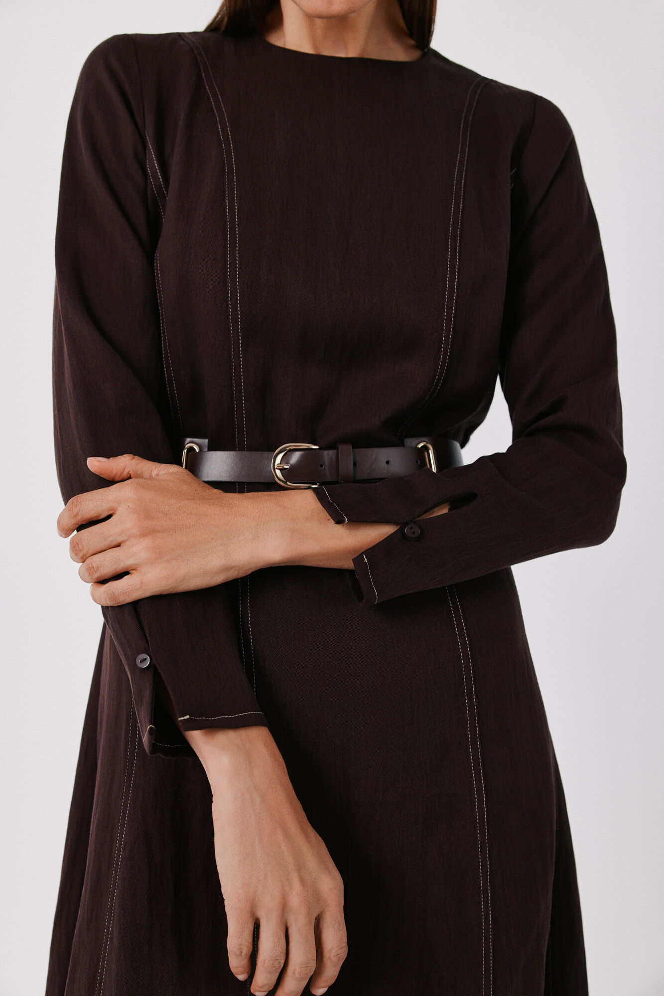 Cortefiel Long dress with seams